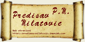 Predisav Milatović vizit kartica